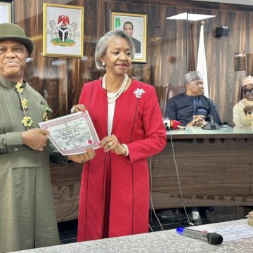 INEC Presents Certificates Of Return To June 20 By-Elections Winners