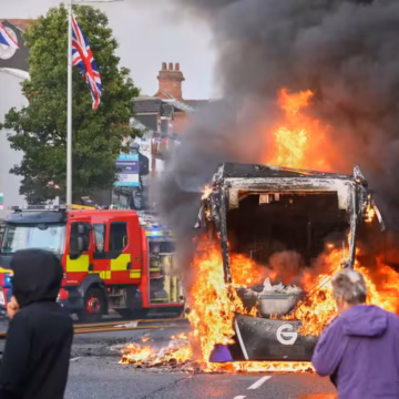 Protesters Torch Buildings And Vehicles, Block Roads Over Belfast Stabbing Protesters Torch Buildings And Vehicles, Block Roads Over Belfast Stabbing