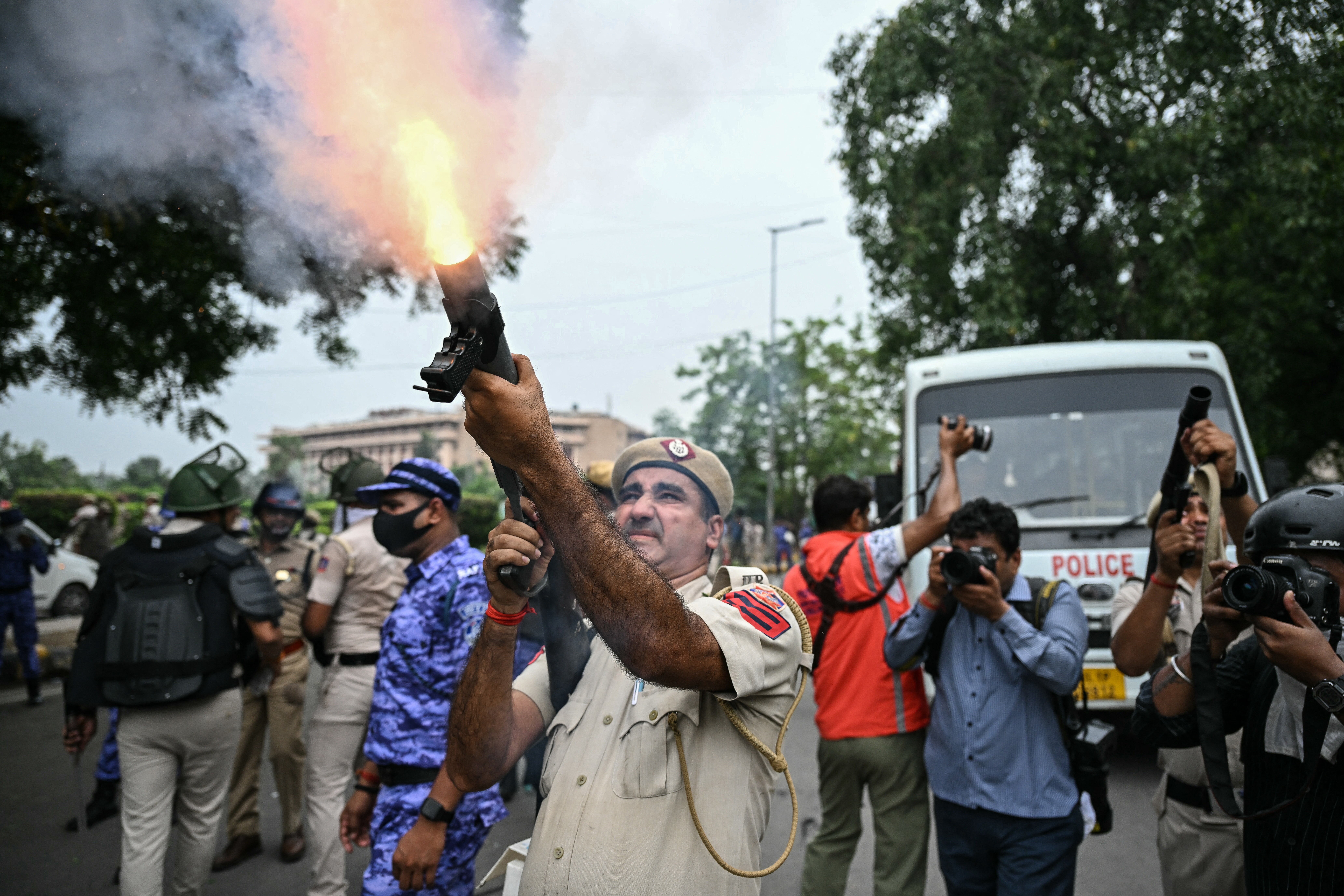 Indian Police Use Tear Gas On Protesters Demanding Education Minister’s Resignation